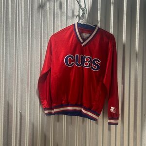 Vintage MLB Chicago Cubs Starter Satin Pullover 90s Retro RARE sz m